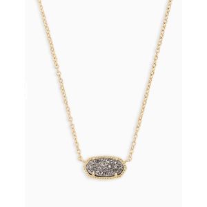 Elisa Gold Pendant Necklace In Platinum Drusy